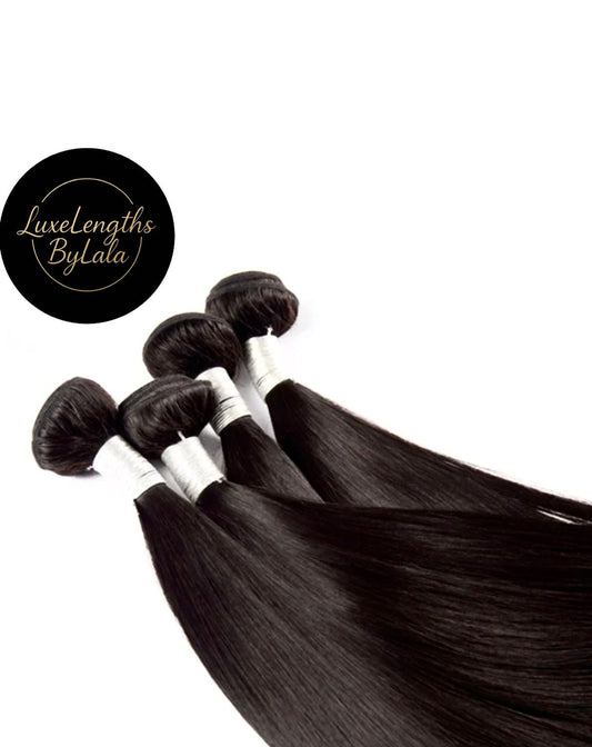 LuxelengthsByLala 9A Bundles Peruvian Virgin Hair Straight Natural Black Color Hair Extensions